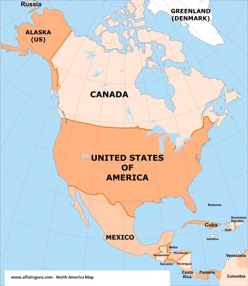 north american countries list and capitals
